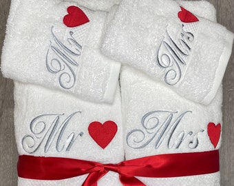 Mr &  Mrs Bath Towel Set