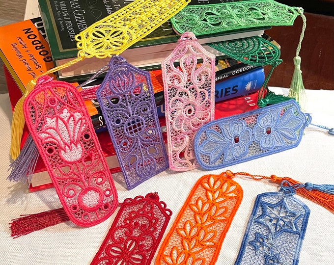 Lace Embroidered Bookmarks