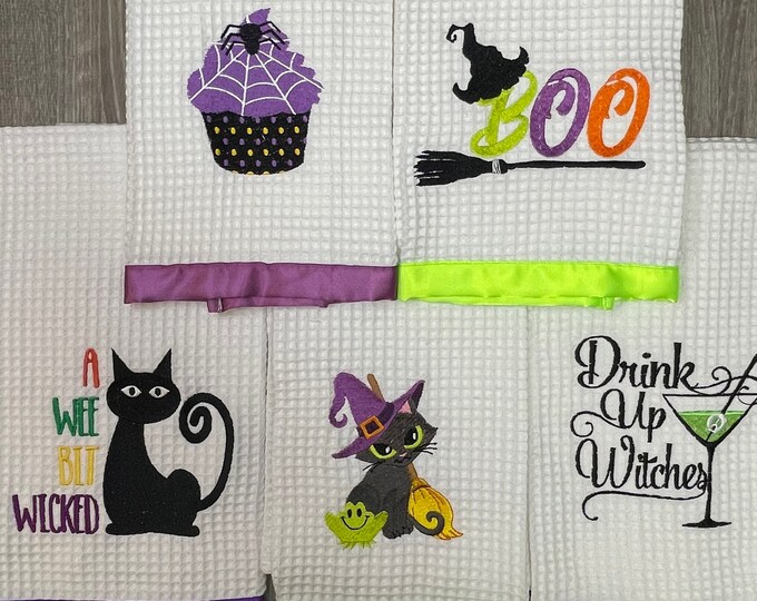 Halloween kitchen towels