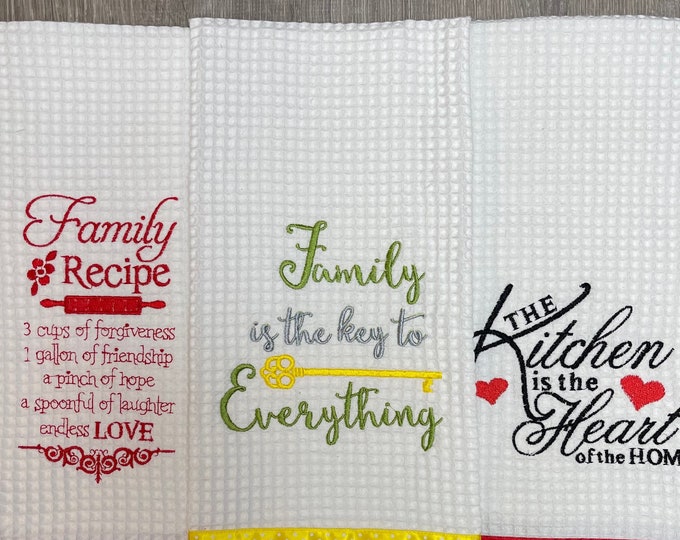 Family is the key to Everything Kitchen Towel, Family recipe
