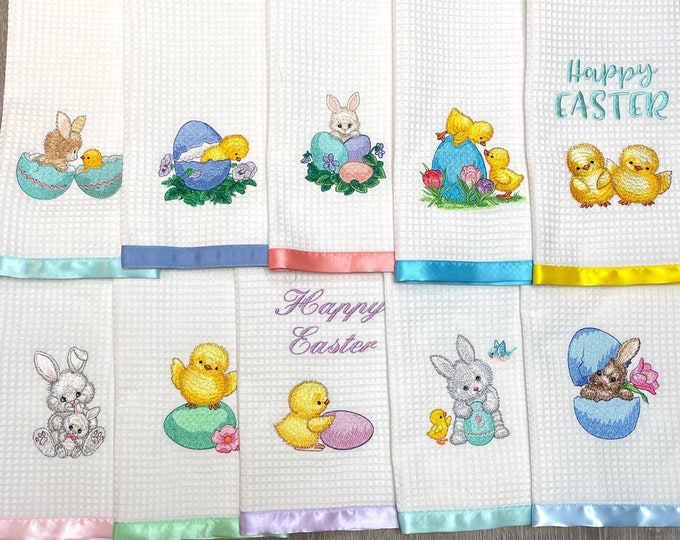 Easter Kitchen Towels, Spring Kitchen Towels,