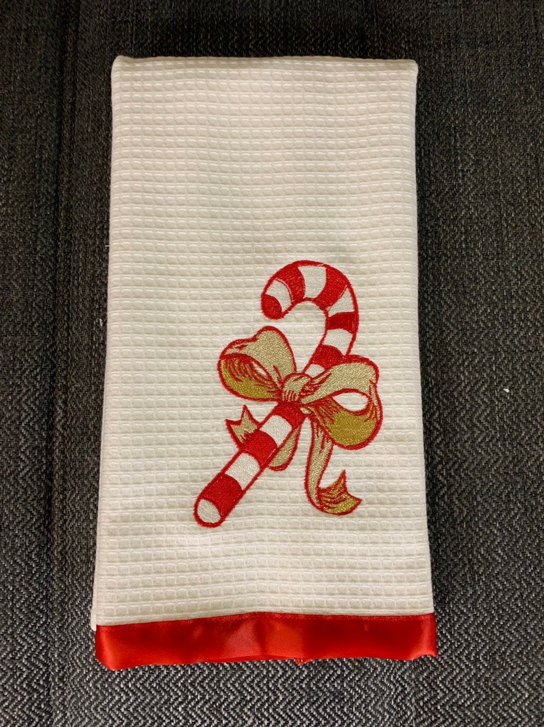 Candy Cane Kitchen Towel Etsy
