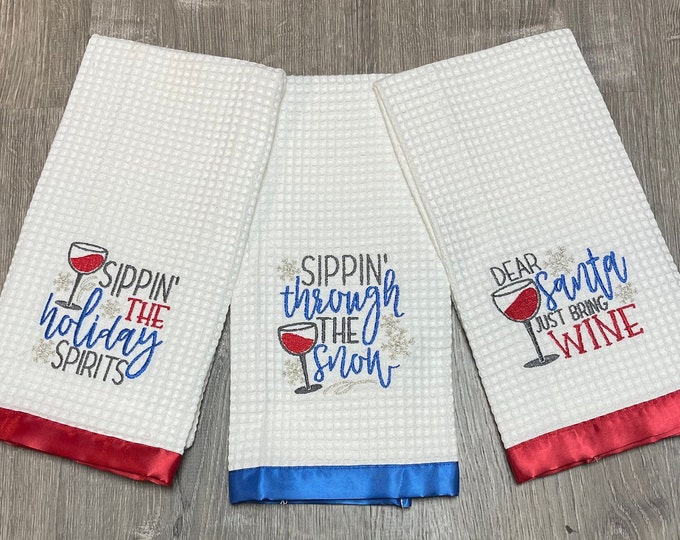 Sippin through the Snow Kitchen Towel