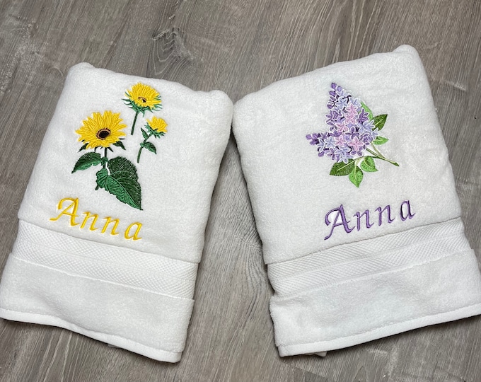 Sunflower or Lilac Bath Towels and hands towels