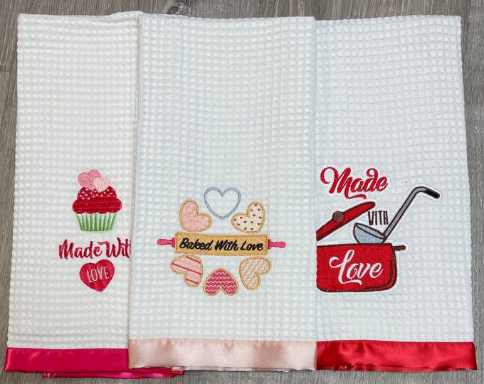 Baked With Love Kitchen Towel, Made with love kitchen towels