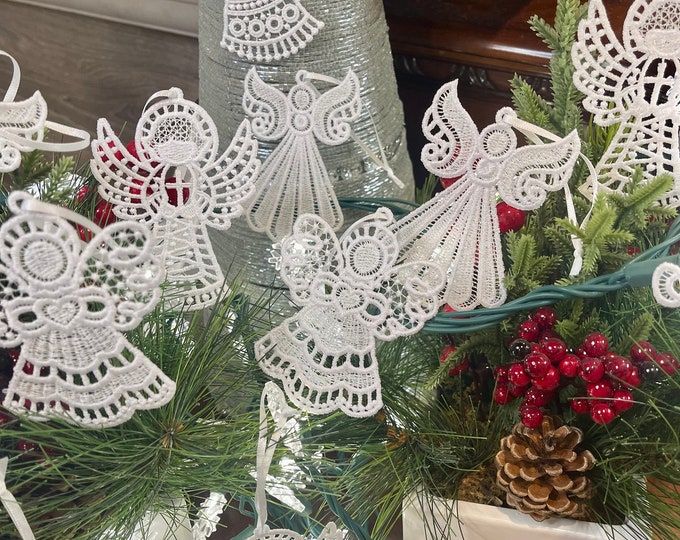 Lace Embroidered Angel Ornaments