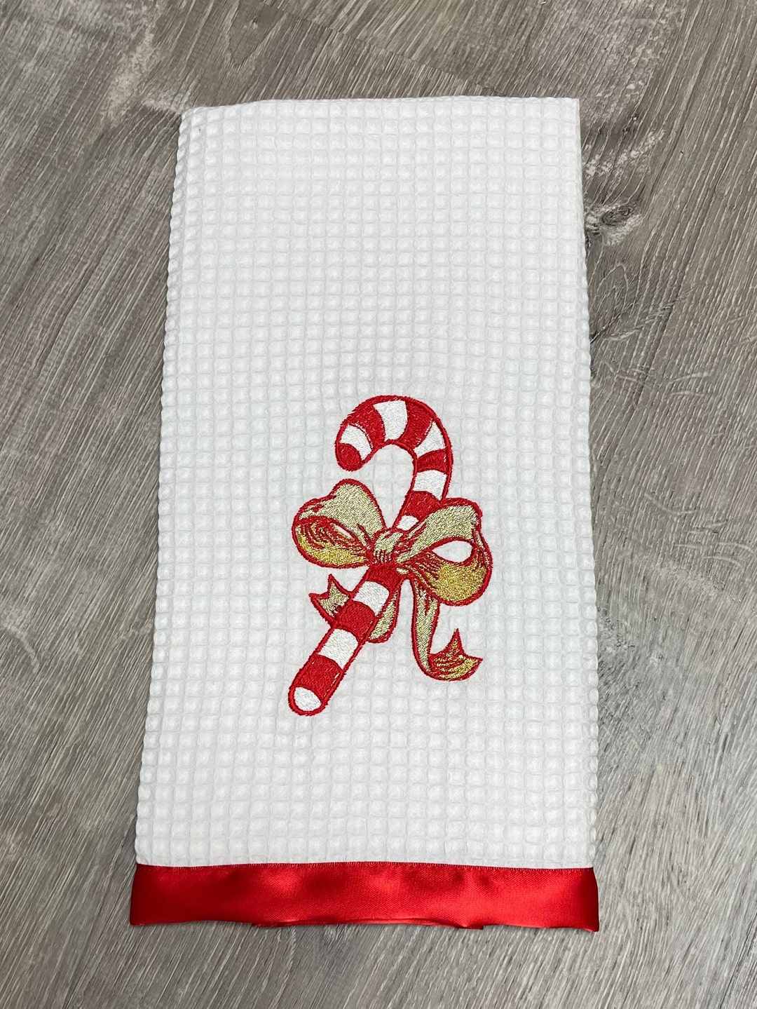 Candy Cane Kitchen Towel Etsy