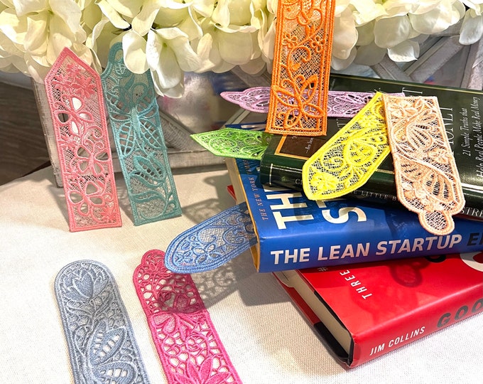 Lace Embroidered Bookmarks