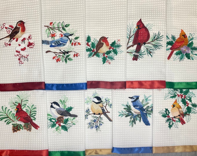 Winter Birds Kitchen Towel