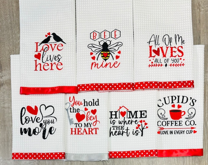 Love Valentine's Day Kitchen Towels