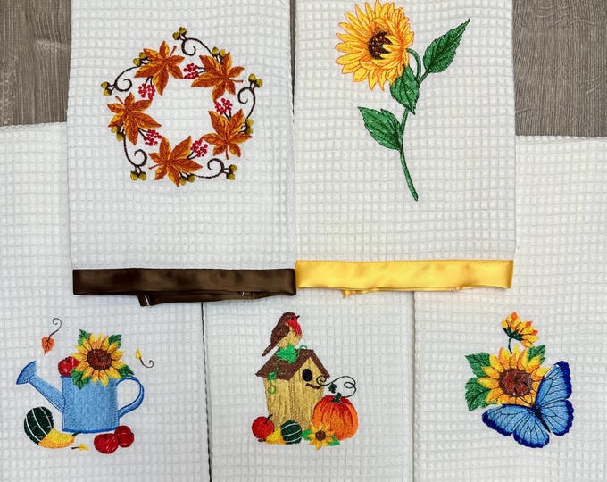 Fall Sunflower Kitchen Towel