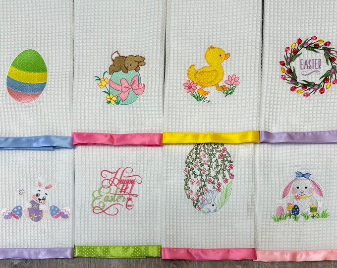 Easter Kitchen Towels, Easter egg, Easter rabbit,