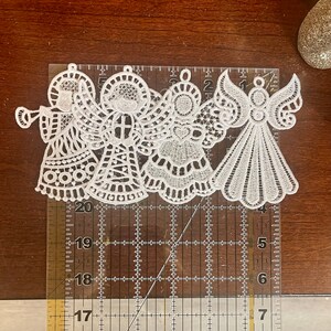 Lace Embroidered Angel Ornaments - Etsy