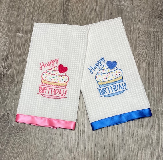 Happy birthday hand towels sale