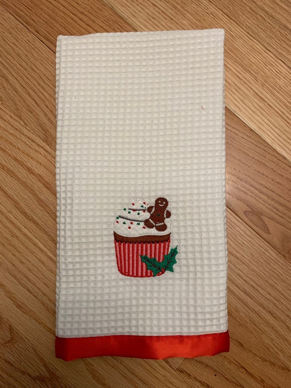 Gingerbread Man Cupcake Kitchen Towel Etsy