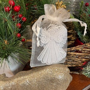 Lace Embroidered Angel Ornaments - Etsy