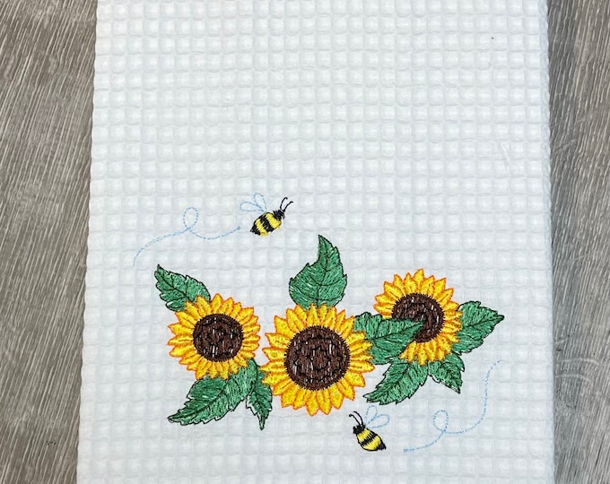 Sunflower & Bees Kitchen Towel