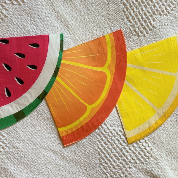 Serviettes tranches de fruits