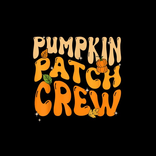 Retro Groovy Pumpkin Patch Crew Thanksgiving Fall Autumn Digital PNG