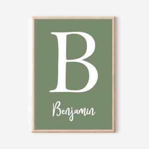 Impresión inicial personalizada, nombre imprimible, impresión de nombre personalizada, impresión de nombre inicial personalizada, impresión de nombre, impresión de guardería, colores personalizados
