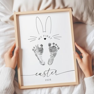 Ostern Fußabdruck, Ostern Geschenk Fußabdrücke, Babys erstes Ostern, Babys erstes Ostern Andenken, Fußabdruck Kinderzimmer Wandkunst, mein erstes Ostern