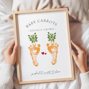 Easter Footprints, Easter gift footprints, baby's first Easter, farm fresh carrots, easter keepsake, patch, Easter bunny, my first Easter