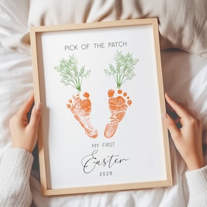 My first Easter Footprint, Easter gift footprints, baby's first Easter, baby's first Easter keepsake, footprint wall art, my first Easter