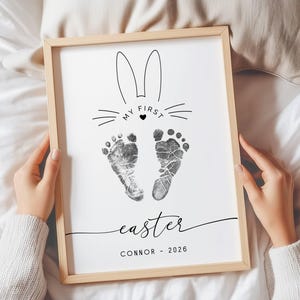 Easter Footprint, Easter gift footprints, baby's first Easter, baby's first Easter keepsake, custom footprint nursery art, my first Easter