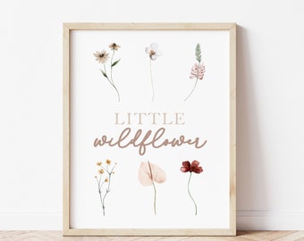 Little wildflower print, in a field of roses she is a wildflower print, wildflowers print, girls nursery print, nursery print, girls bedroom