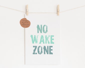 No wake zone print, no wake zone poster, nautical nursery, beach nursery decor, waves print, beach nursery print, Ocean Nursery Prints,coast