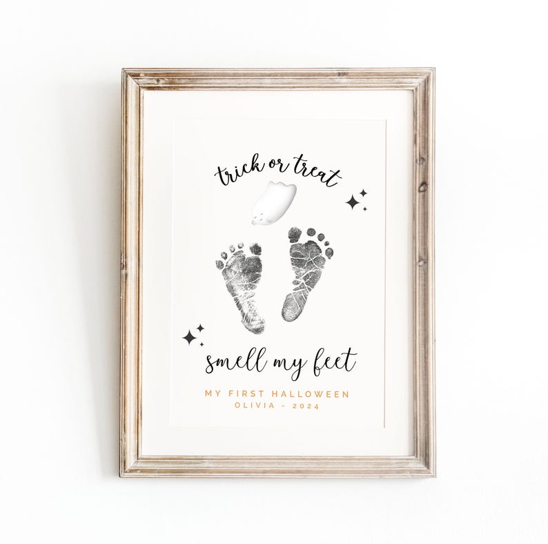 Personalized My First Halloween Footprint Art, Halloween Footprint