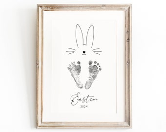 Ostern Fußabdruck, Ostern Geschenk Fußabdrücke, Babys erstes Ostern, Babys erstes Ostern Andenken, Fußabdruck Kinderzimmer Wandkunst, mein erstes Ostern