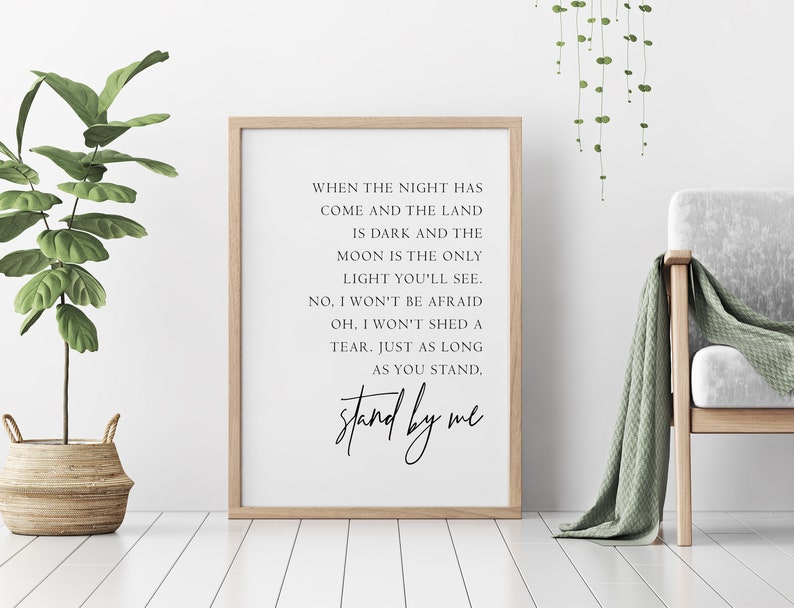 Stand by me print stand by me lyrics print lyrics print Etsy