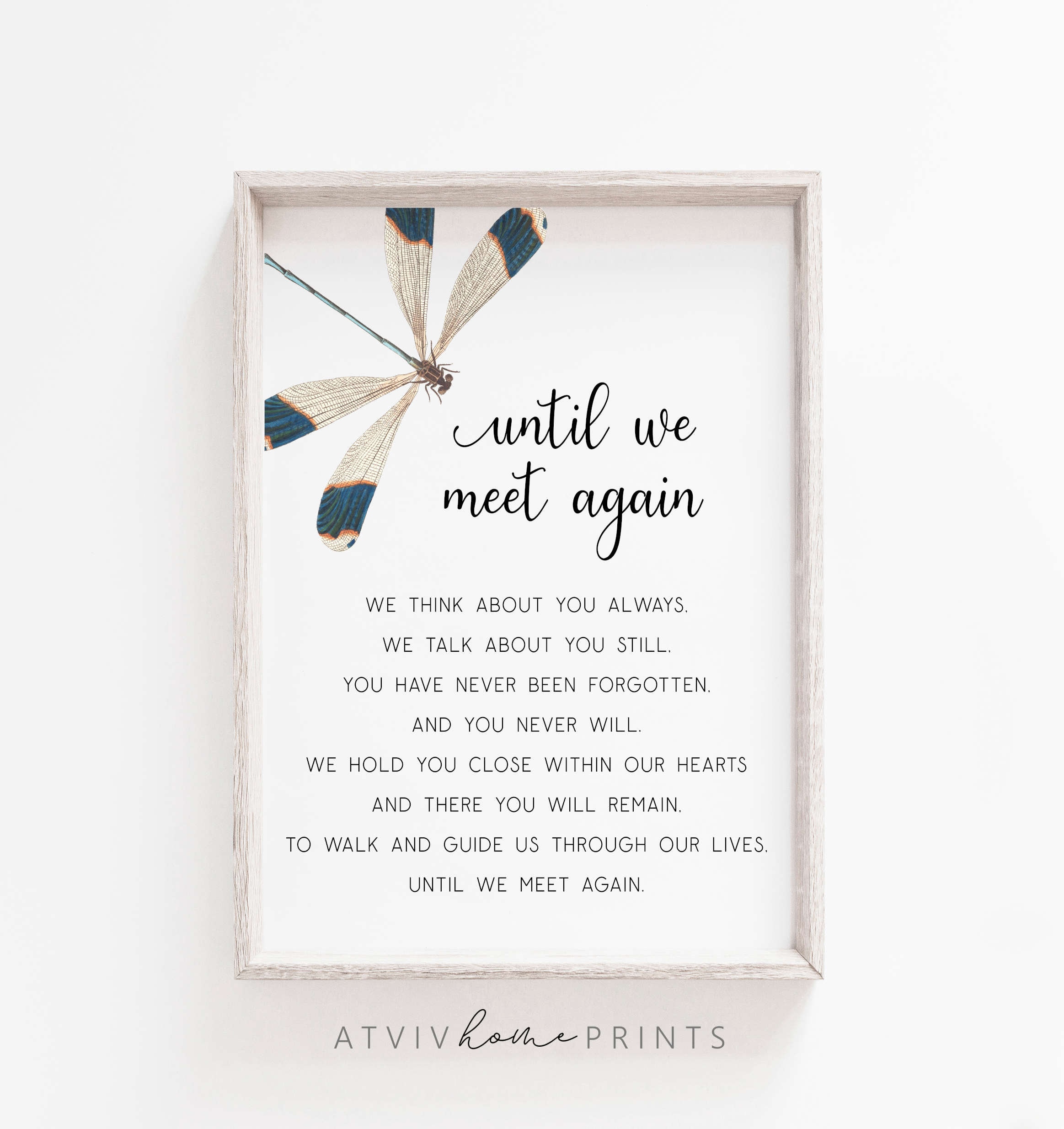 Until we meet again Printable Poem Sign Memorial Because Etsy