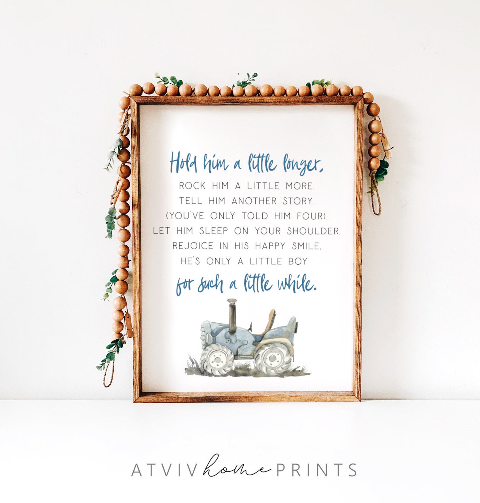 Hold Him a Little Longer Print Boys Nursery Print Tractor - Etsy
