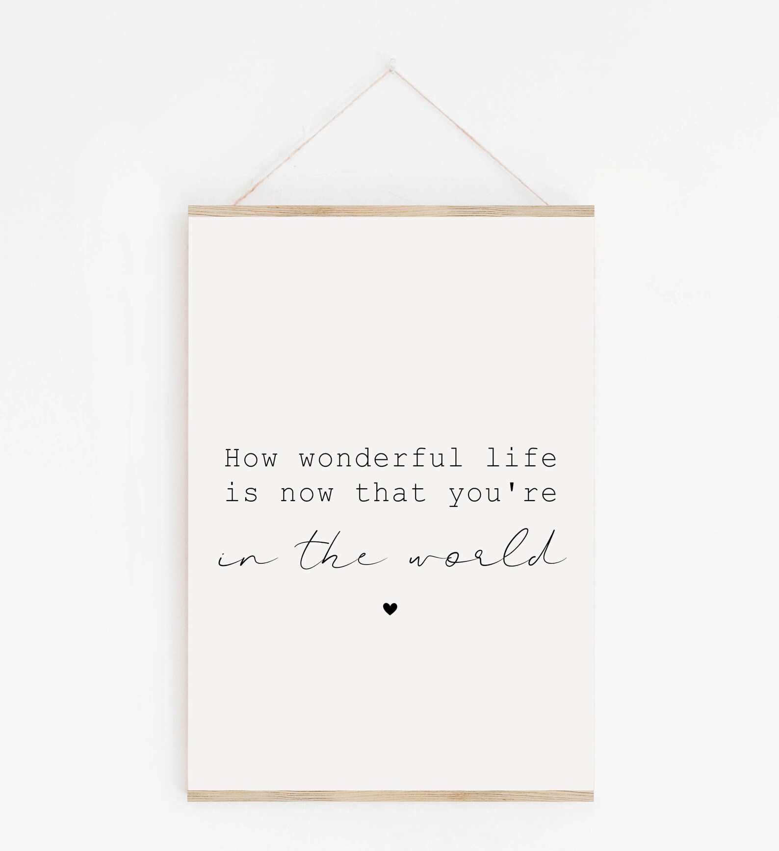 How Wonderful Life is Now That You're in the World Etsy