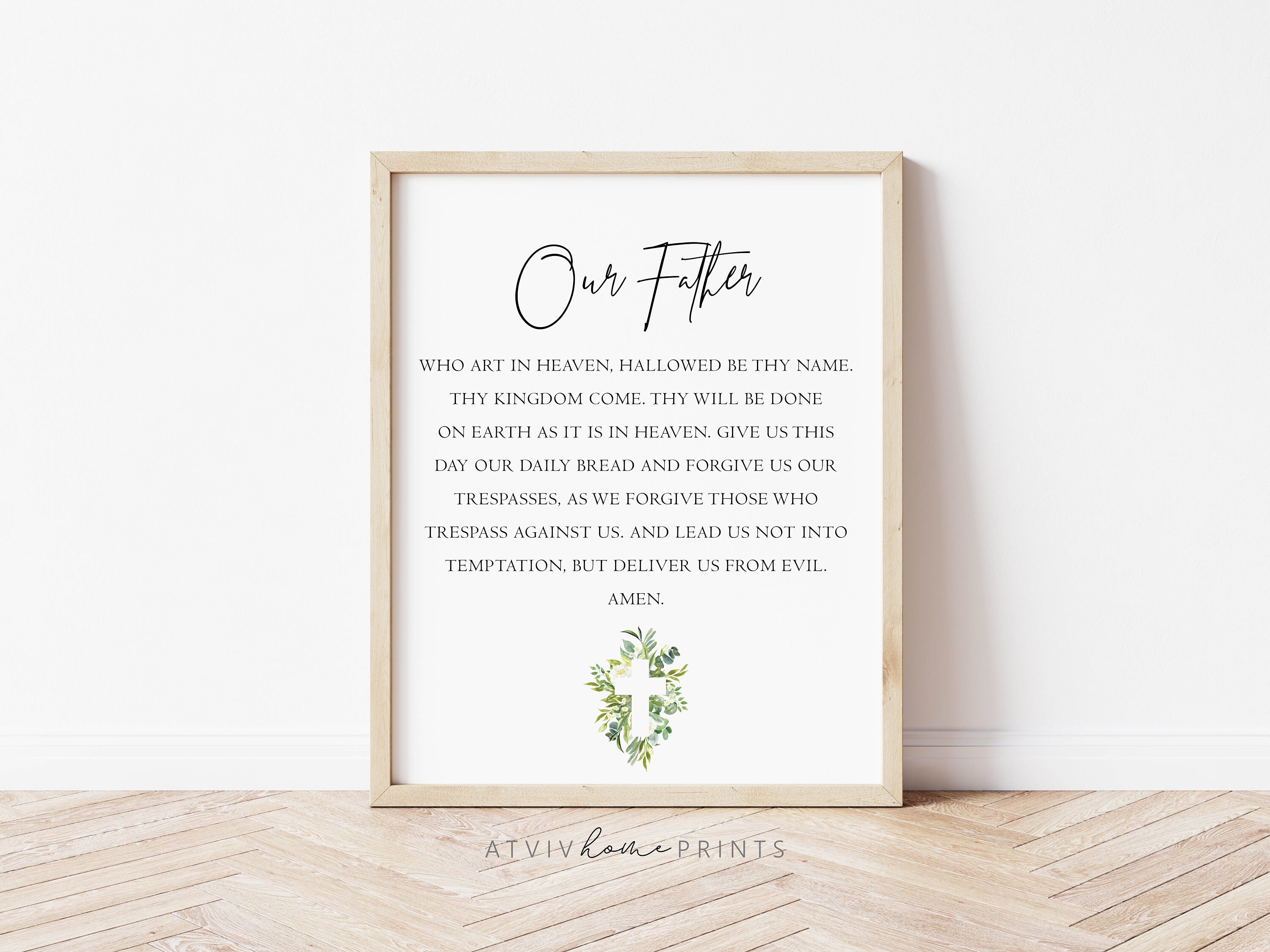 Our Father print our Father printable The Lords prayer | Etsy