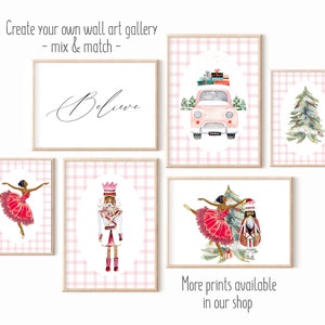 African American Nutcracker Print, Christmas Print, Pink Christmas ...
