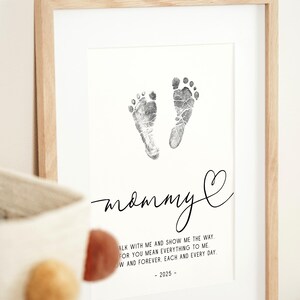 Printable Mother's Day Footprint Art, Personalized Gift for Mom ...