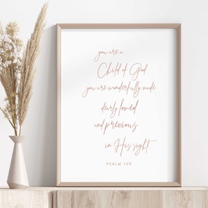 You are a Child of God print, Nursery bible verse wall art, Christian nursery print, Christian nursery wall art, girls nursery wall art image 5
