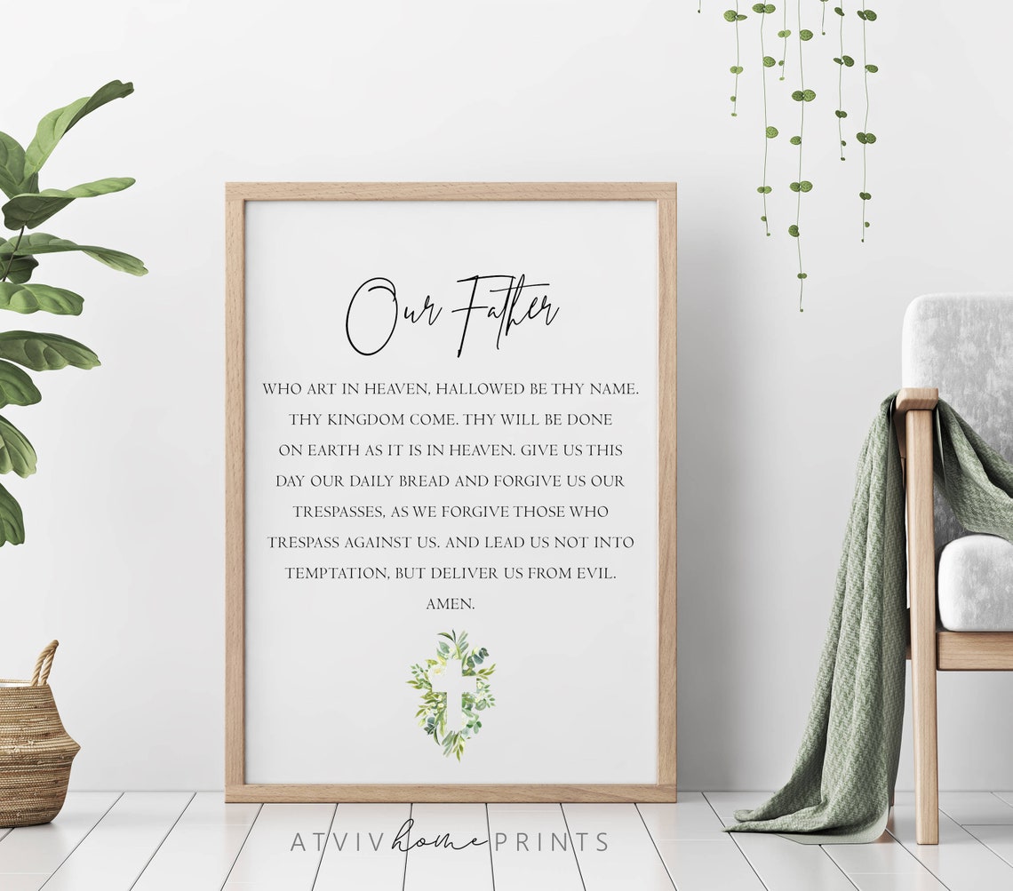 Our Father print our Father printable The Lords prayer Etsy