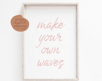 Make your own Waves Poster, Kinderzimmer Poster, Meer Poster, Meer Kinderzimmer, Küste