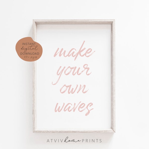 Make your own waves print, poster, girls nautical nursery, beach nursery decor, waves print, beach nursery print, Ocean Nursery Print, coast