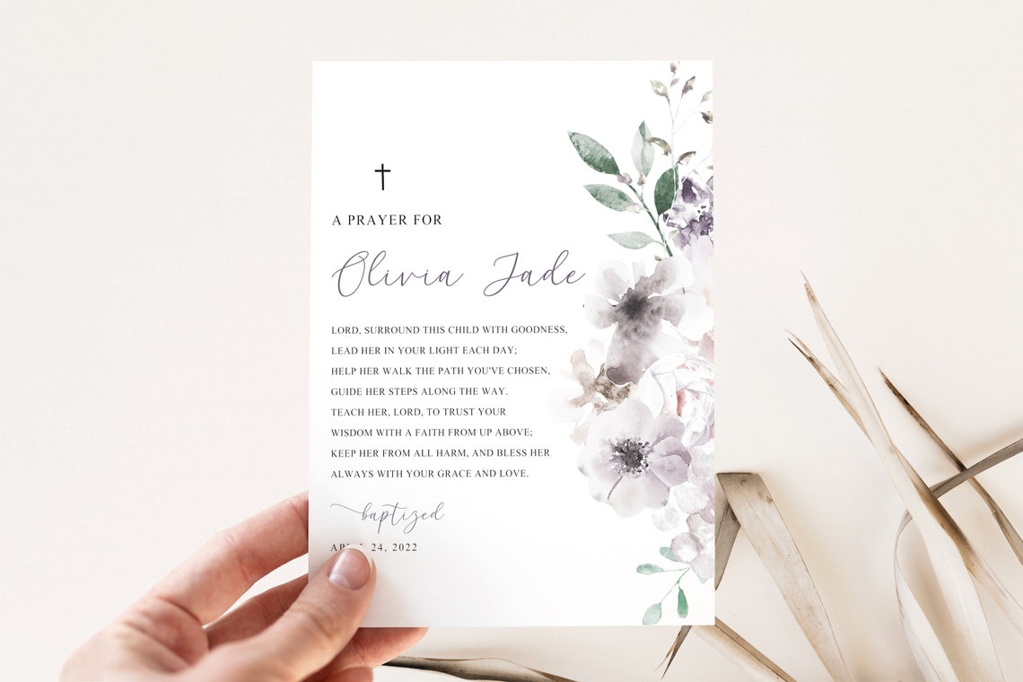 Baptism Print Personalized Baptism Print a Prayer For - Etsy