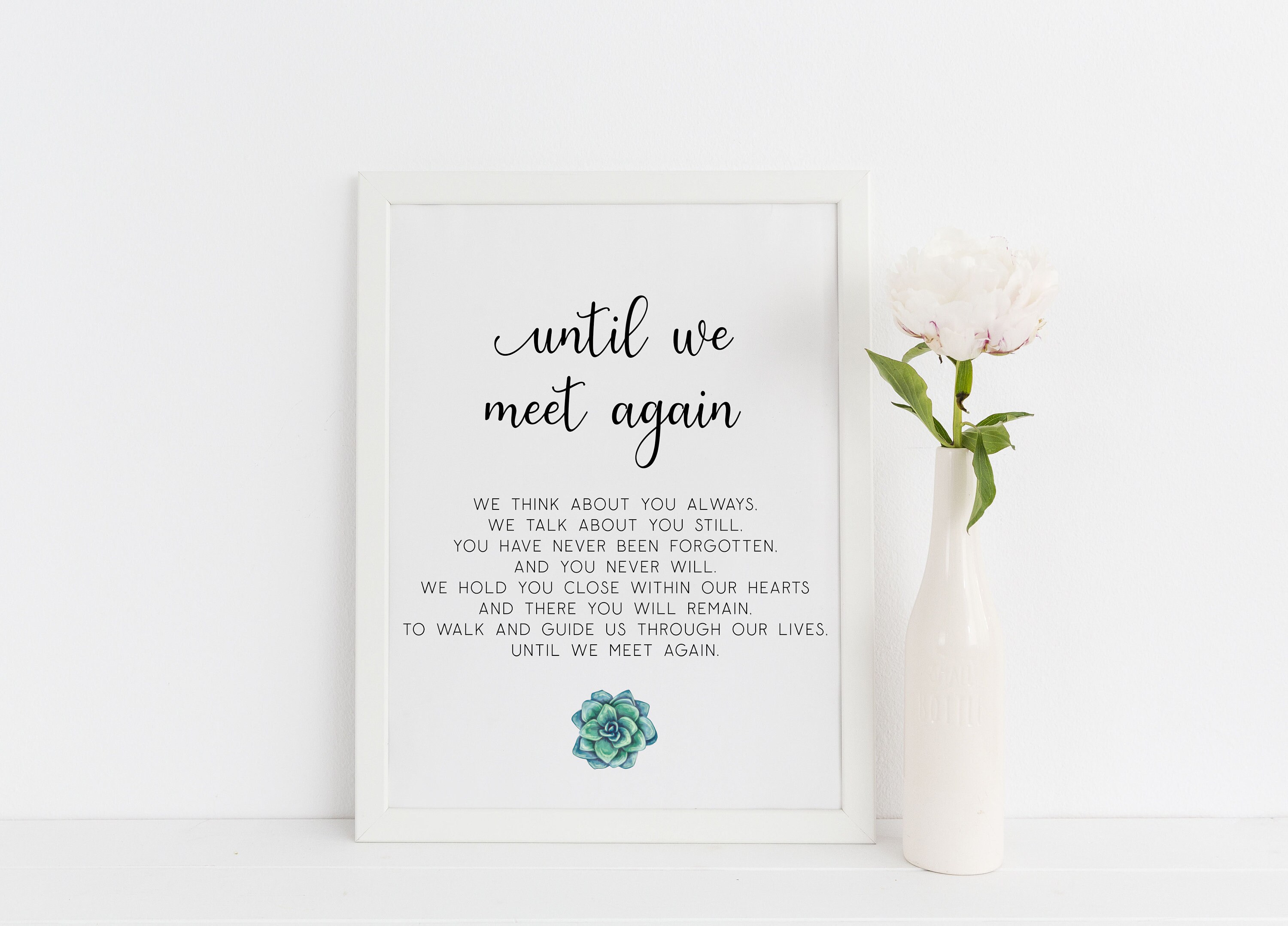 Until We Meet Again Printable Poem Sign Memorial Because Etsy
