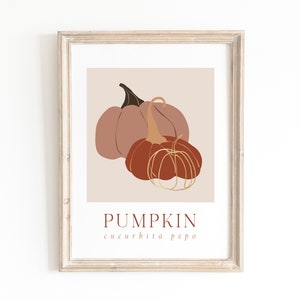 Boho pumpkin print, abstract pumpkin print, abstract fall printable wall art, minimalist fall print, autumn print, line art pumpkin print