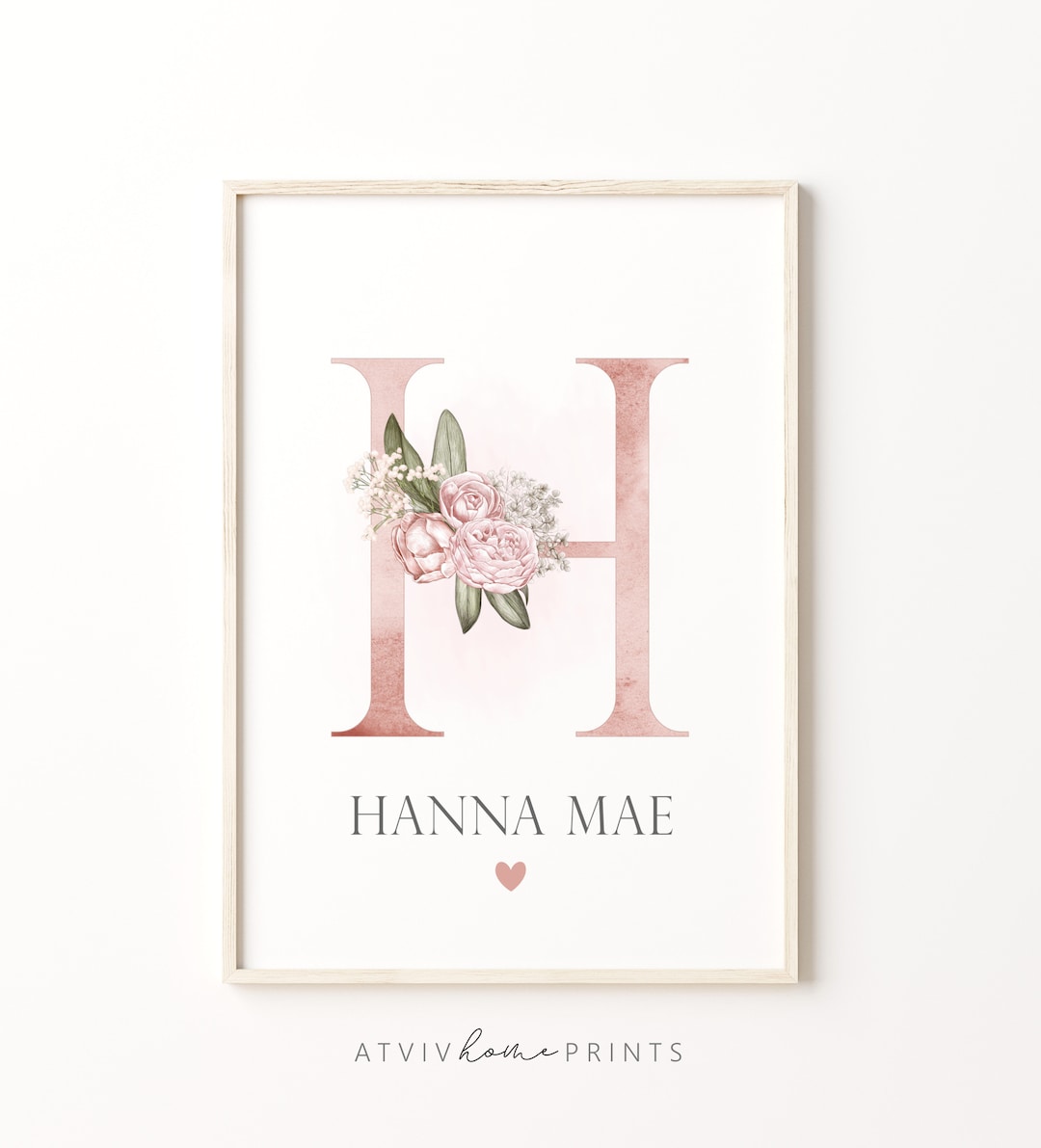 Custom Initial Print, Name Printable, Personalized Name Print ...