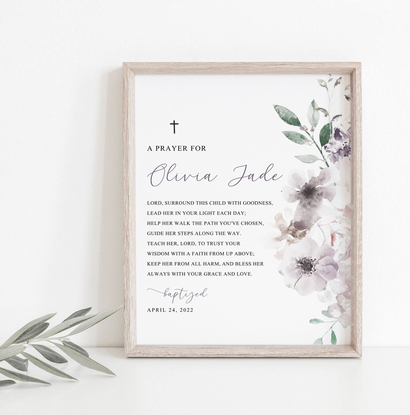 Baptism Print Personalized Baptism Print a Prayer For - Etsy