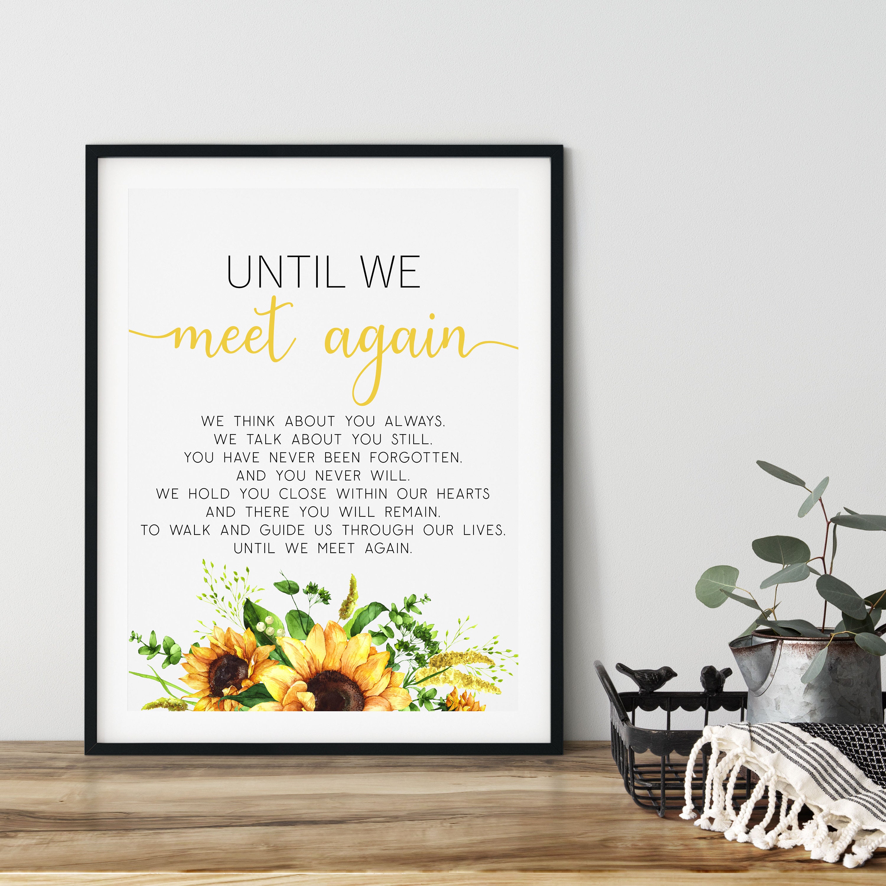 Until we meet again Printable Poem Sign Memorial Because Etsy