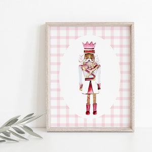 Christmas Nutcracker print, Christmas print, pink Christmas print, Christmas printable, black nutcracker print, Nutcracker print, pink decor